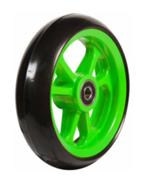 4" Fiberhjul, blå, 100 x 34 mm med sort kørebane, nav ø8 x 25 mm - Flere farver