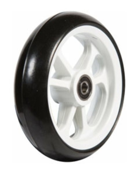4" Fiberhjul, blå, 100 x 34 mm med sort kørebane, nav ø8 x 25 mm - Flere farver