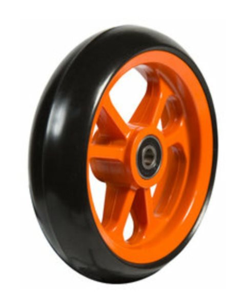 4" Fiberhjul, blå, 100 x 34 mm med sort kørebane, nav ø8 x 25 mm - Flere farver