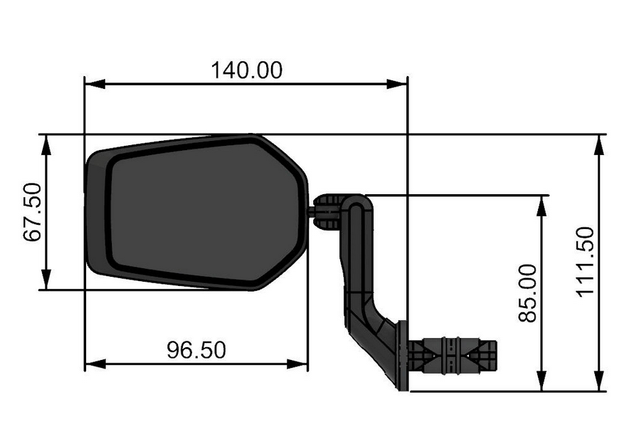 Cykelspejl Contec E-View Evo - 3 størrelser