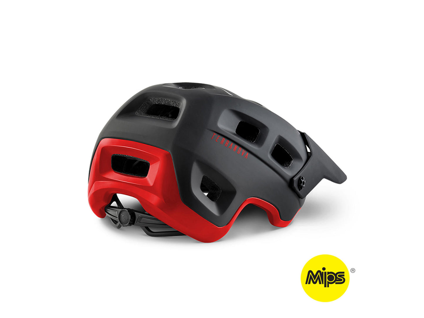 MET Helmet Terranova MIPS Black Red/Matt Glossy - Flere størrelser