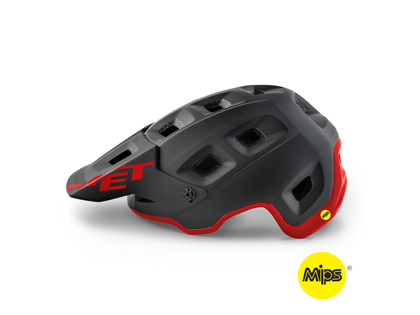 MET Helmet Terranova MIPS Black Red/Matt Glossy - Flere størrelser