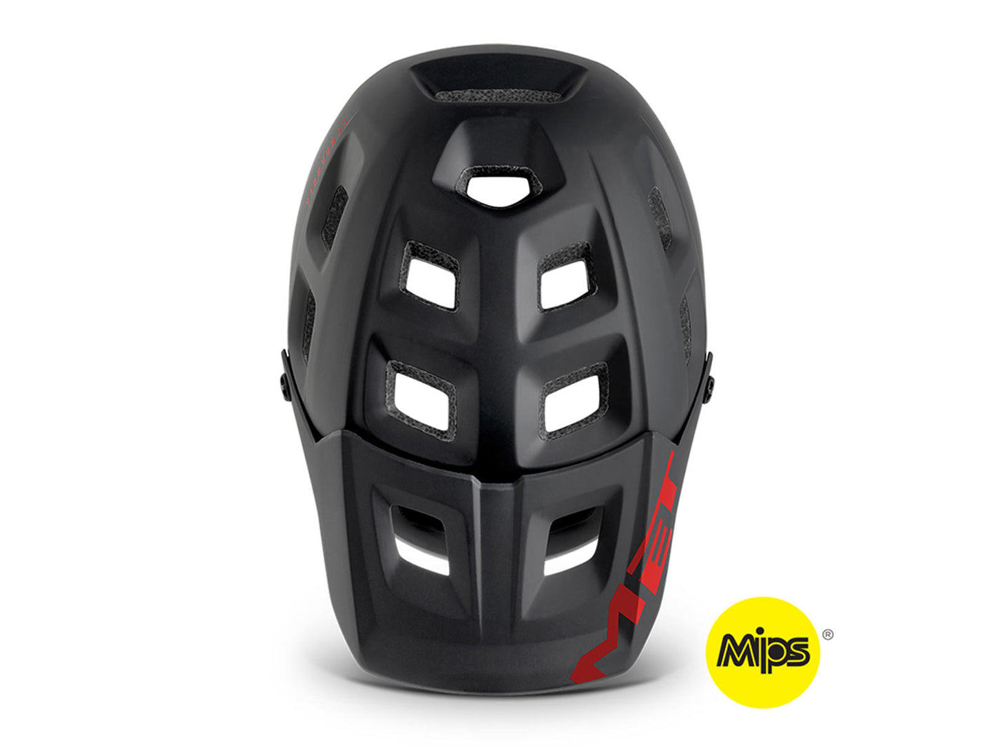 MET Helmet Terranova MIPS Black Red/Matt Glossy - Flere størrelser